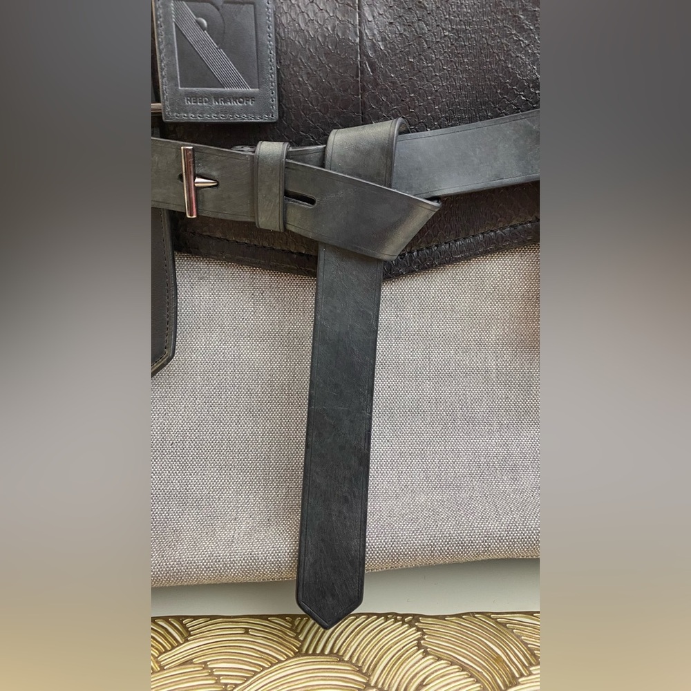 Reed Krakoff Boxer Tote Large Black and Gray Top Handle Bag - Picture 4 of 15